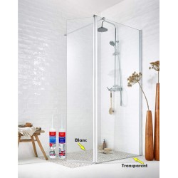 Mastic silicone joint étanchéité transparent pure salle de bains anti  moisissure