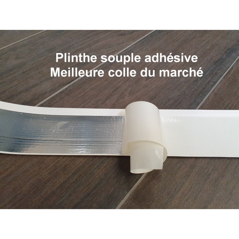 HOLZBRINK Plinthe Souple Autoadhésive Blanc Plinthe Pliable, 50x20 Mm, 5 M