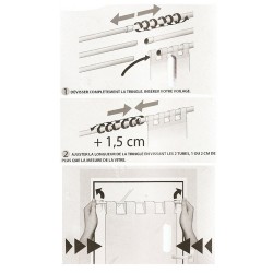 Tringle rideau extensible fenetre PVC - Tringle rideau sans percer - Tringle  autobloquante pour vitrage brise bise cantonnière